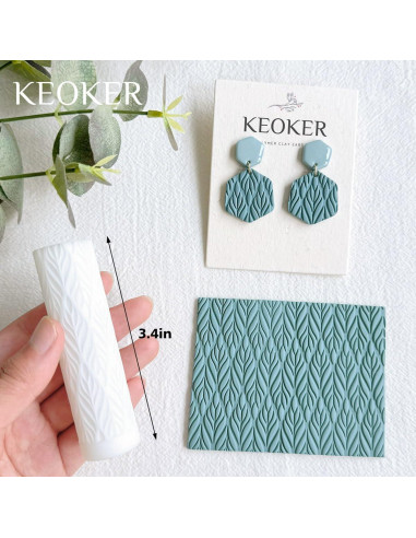 Rodillo de Textura de Arcilla Polimérica KEOKER 3 Piezas