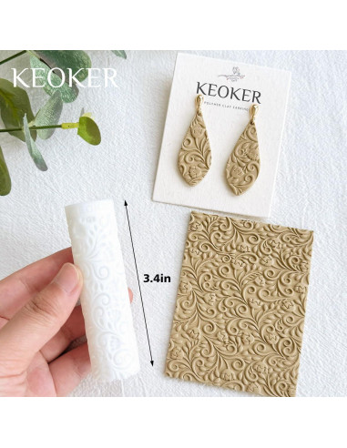 Rodillo de Textura de Arcilla Polimérica KEOKER 3 Piezas