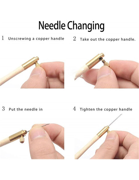 Kit de Ganchos de Bordado Yuecoom con 9 Agujas Intercambiables
