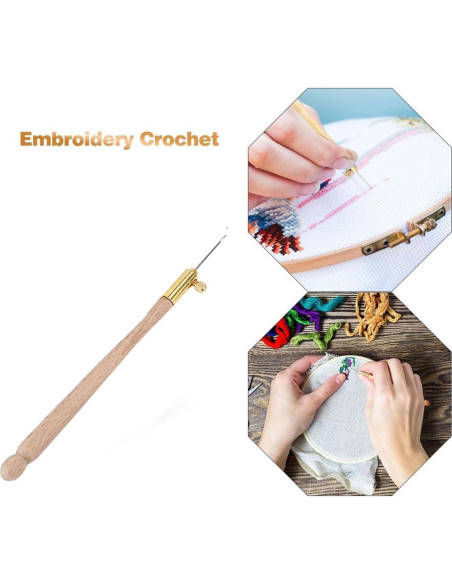 Kit de Ganchos de Bordado Yuecoom con 9 Agujas Intercambiables