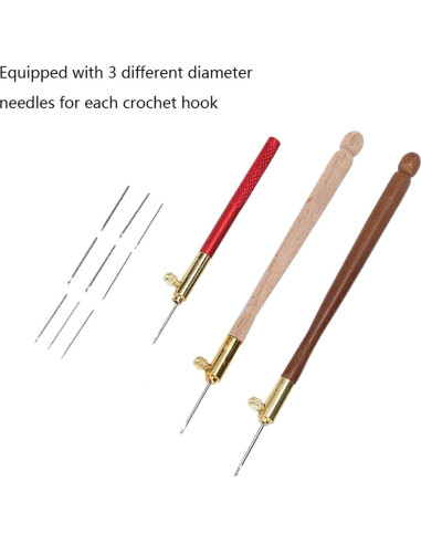 Kit de Ganchos de Bordado Yuecoom con 9 Agujas Intercambiables