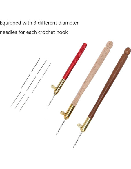 Kit de Ganchos de Bordado Yuecoom con 9 Agujas Intercambiables