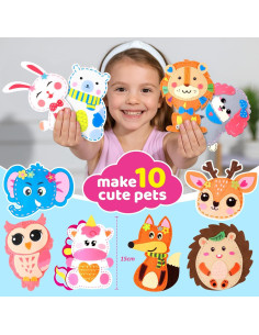 Kit de Costura Funtopia para Niños - 10 Proyectos DIY de Animales 2