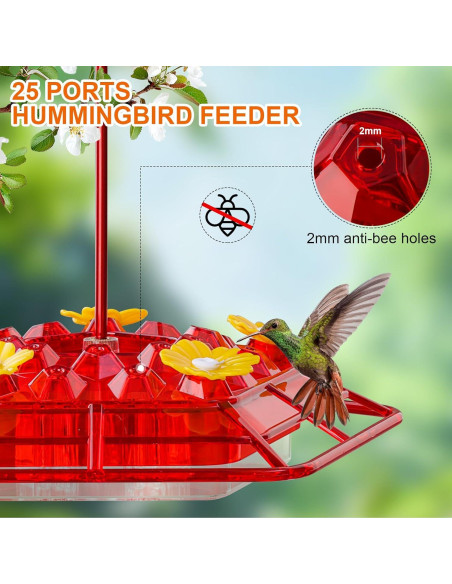 Alimentador de Colibríes Morikey 10 oz - 2 Paquete A Prueba de Hormigas