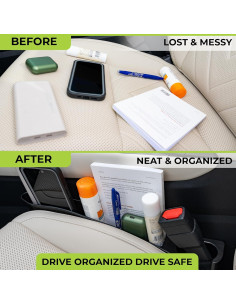 Organizador de Espacio entre Asientos ECOMORA - 2 Piezas con Cepillo 2