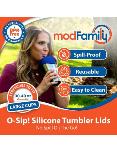 Tapa de Vaso de Silicona ModFamily - 3 Colores, A prueba de Derrames 2