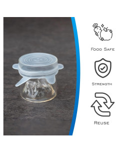 Tapas de Silicona EDI - 6 Piezas Transparentes Reutilizables 2