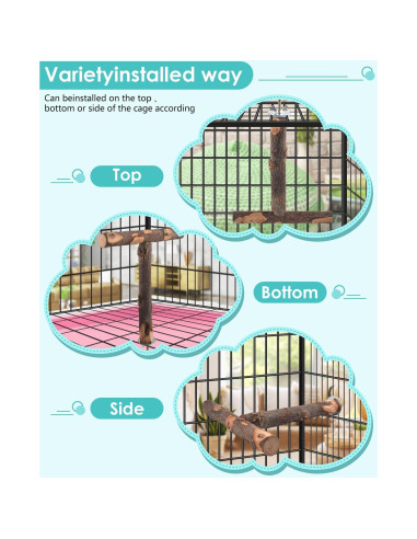 Posaderos de Madera Natural para Aves DBNESS - 8 Piezas