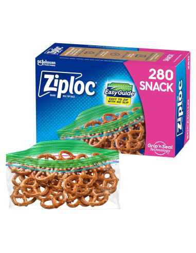 Bolsas de Snack Ziploc 280 Unidades Reutilizables 473ml