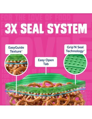 Bolsas de Snack Ziploc 280 Unidades Reutilizables 473ml