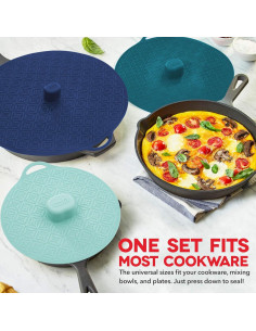 Tapa de Silicona DASH 20-30 cm, Turquesa, Apta Microondas 2