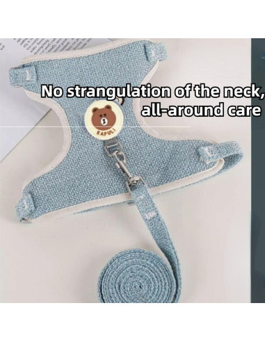 Conjunto Arnés y Correa Ajustable para Conejo Copfeu Rojo M