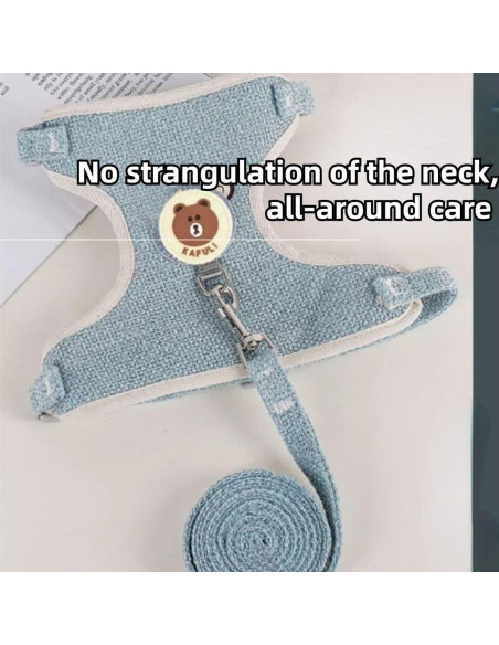 Conjunto Arnés y Correa Ajustable para Conejo Copfeu Rojo M