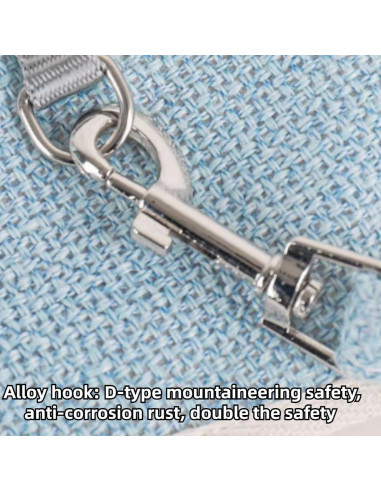 Conjunto Arnés y Correa Ajustable para Conejo Copfeu Rojo M