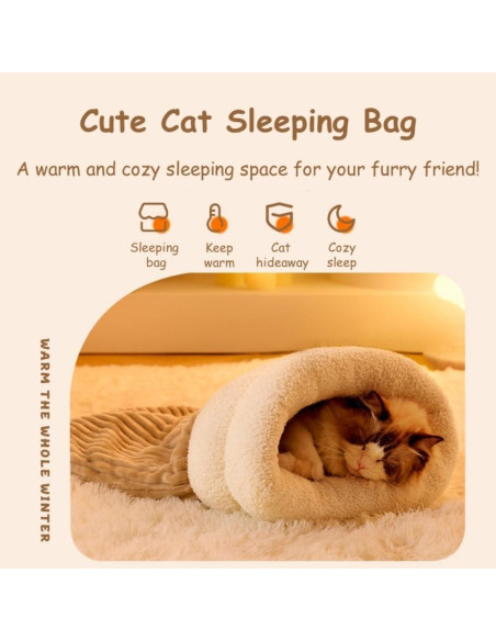 Saco de dormir para gatos JCATPD M-43.9x37.1cm Gris