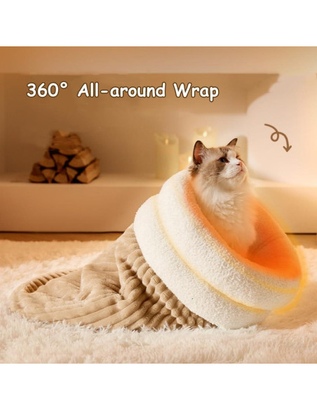 Saco de dormir para gatos JCATPD M-43.9x37.1cm Gris