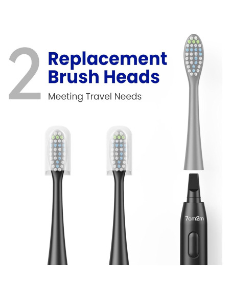 Cepillo de Dientes Eléctrico Sonic 7AM2M - Compacto, 2 Cabezas, Carga Tipo-C