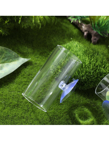 Escondite para Peces Betta Kisangel con Hoja y Ventosa 8x4cm