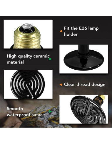 Emisor de Calor Cerámico Simple Deluxe 250W para Reptiles