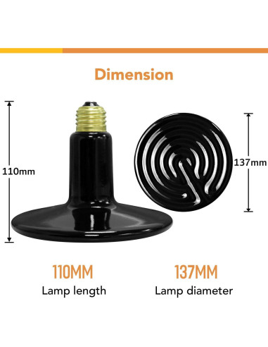 Emisor de Calor Cerámico Simple Deluxe 250W para Reptiles