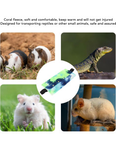 Transportador de Reptiles HEEPDD 43x20cm Verde Azul con Correa Ajustable 2