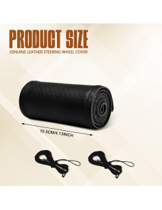 Cubierta de Volante de Cuero HEVLE 15" Universal Negro 2