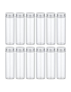 12 Tarros de Especias de Vidrio TOBWOLF 50ml con Tapa de Aluminio