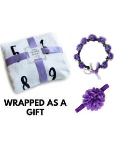 Manta de Hitos Mensuales NOVO baby 101.6x129.5 cm Floral Morado 2