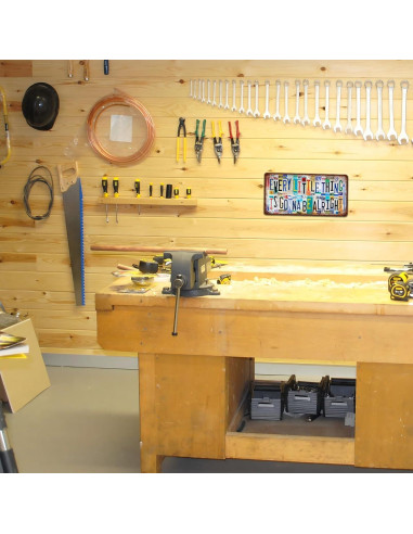 Placa de Licencia Vintage Bat Cave Aluminio 30.48x15.24cm