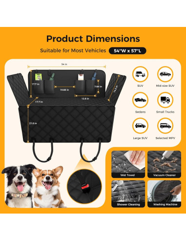 Funda de Asiento para Perros Elouta BK0CWZD Impermeable 137x145cm