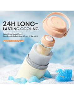 Enfriador de Leche Materna LUCKBEE 24H Rosa 0.47L Aislado 2