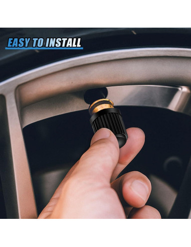 Tapas de Válvula de Neumático GAOLAOSY - 20 Piezas, Negro