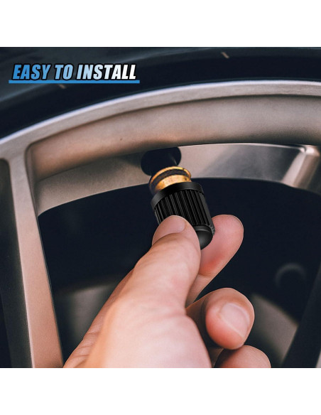 Tapas de Válvula de Neumático GAOLAOSY - 20 Piezas, Negro