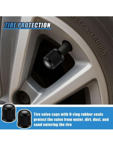 Tapas de Válvula de Neumático GAOLAOSY - 20 Piezas, Negro