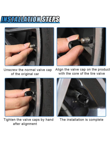 Tapas de Válvula de Neumático GAOLAOSY - 20 Piezas, Negro