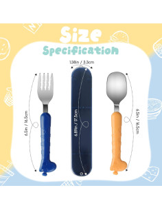 Juego de Cubiertos de Viaje FUNNUO para Niños - Acero Inoxidable 2