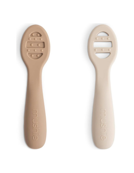 Cucharas de Silicona Mushie para Primera Alimentación - 2 Piezas
