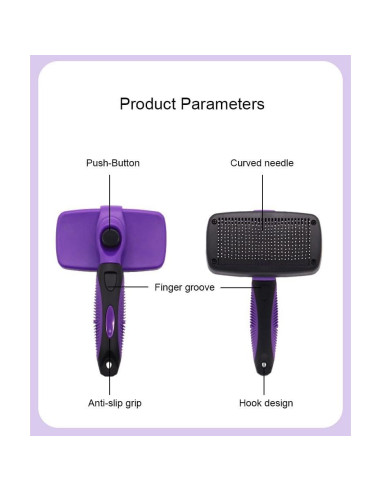 Cepillo Slicker Autolimpiante Samiranabi para Perros y Gatos