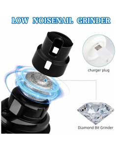 Recortadora de Uñas Silenciosa Tasunte 3 Velocidades LED USB 2