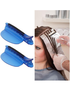 2 Clips de Sección de Cabello Azul con Aislamiento Térmico 2