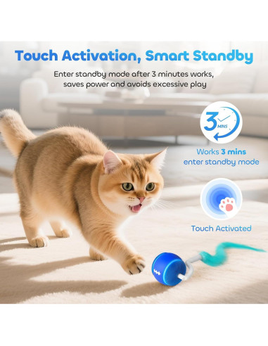 Bola de Juguete Interactiva para Gatos DDXCOO, Recargable USB