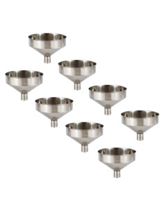 Paquete de 8 Embudos Mini Cosmos de Acero Inoxidable