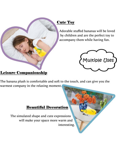 Almohada de Pluche Plátano Zhidiloveyou 34.8 cm Suave