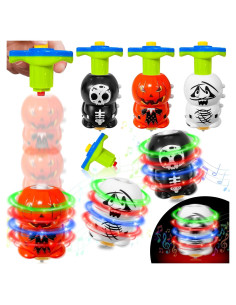 Paquete de 3 Trompos Iluminados Halloween AMENON 12 cm