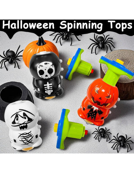 Paquete de 3 Trompos Iluminados Halloween AMENON 12 cm