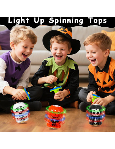 Paquete de 3 Trompos Iluminados Halloween AMENON 12 cm
