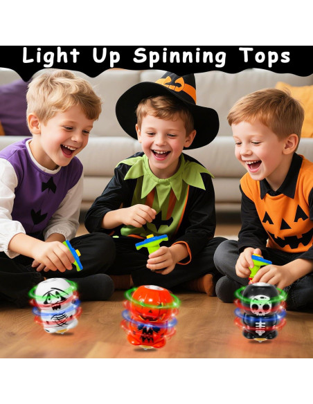Paquete de 3 Trompos Iluminados Halloween AMENON 12 cm