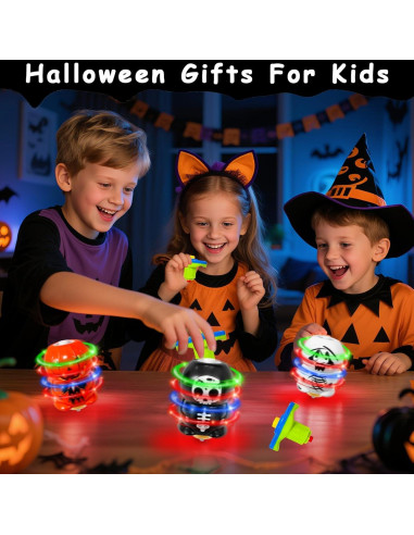 Paquete de 3 Trompos Iluminados Halloween AMENON 12 cm