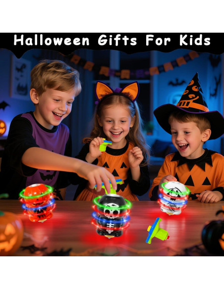 Paquete de 3 Trompos Iluminados Halloween AMENON 12 cm