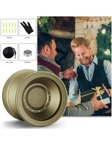 Yoyo Profesional C2 Hksod de Metal con Accesorios - Marrón